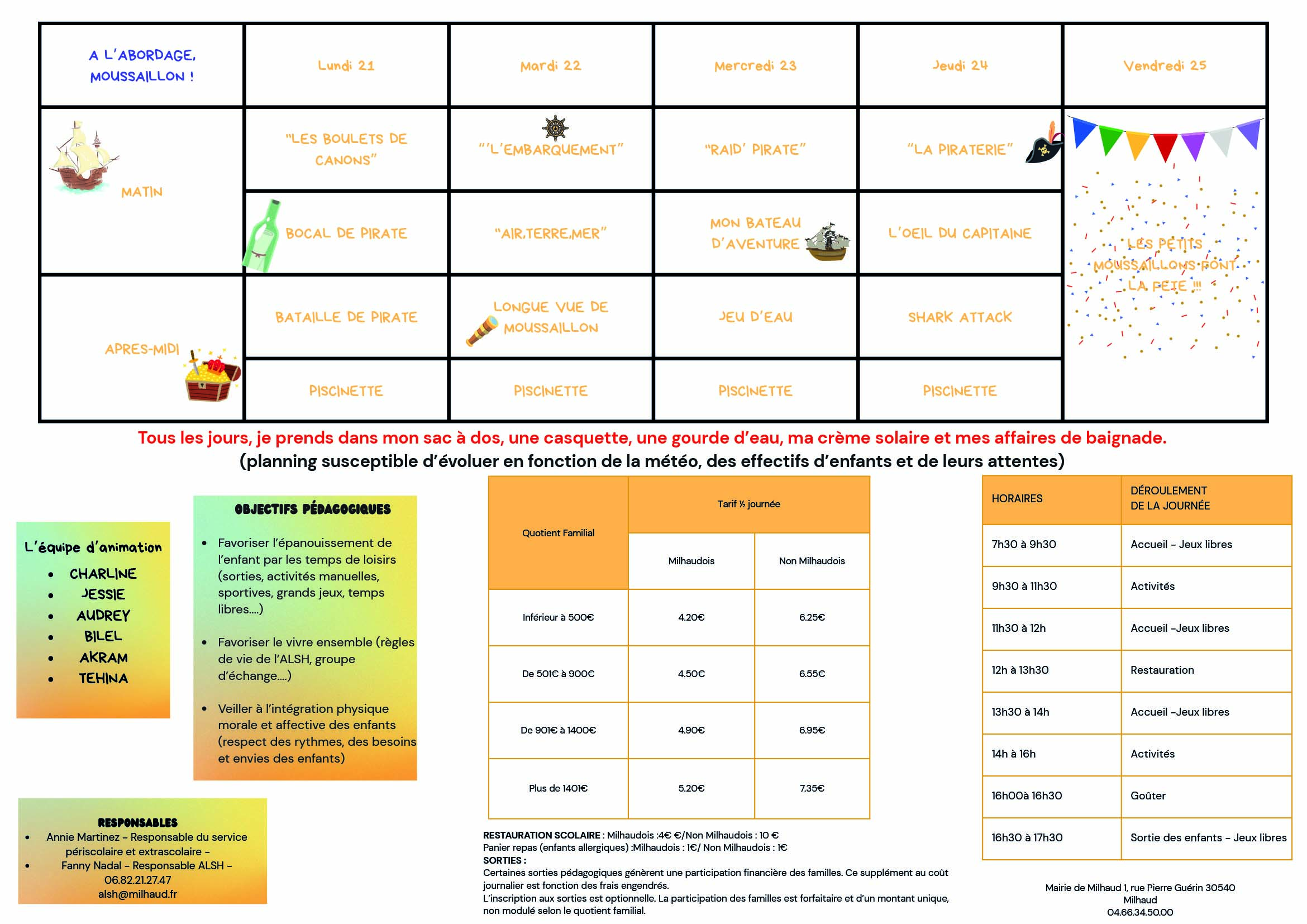 PLANNING ETE ELEMENTAIRE 2025 2