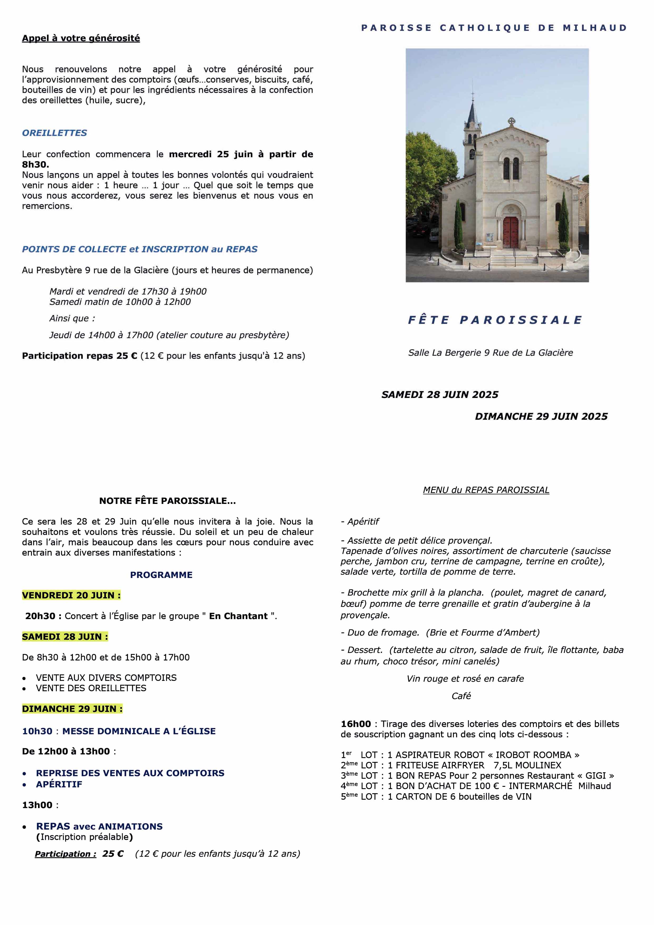 PROGRAMME KERMESSE 2025