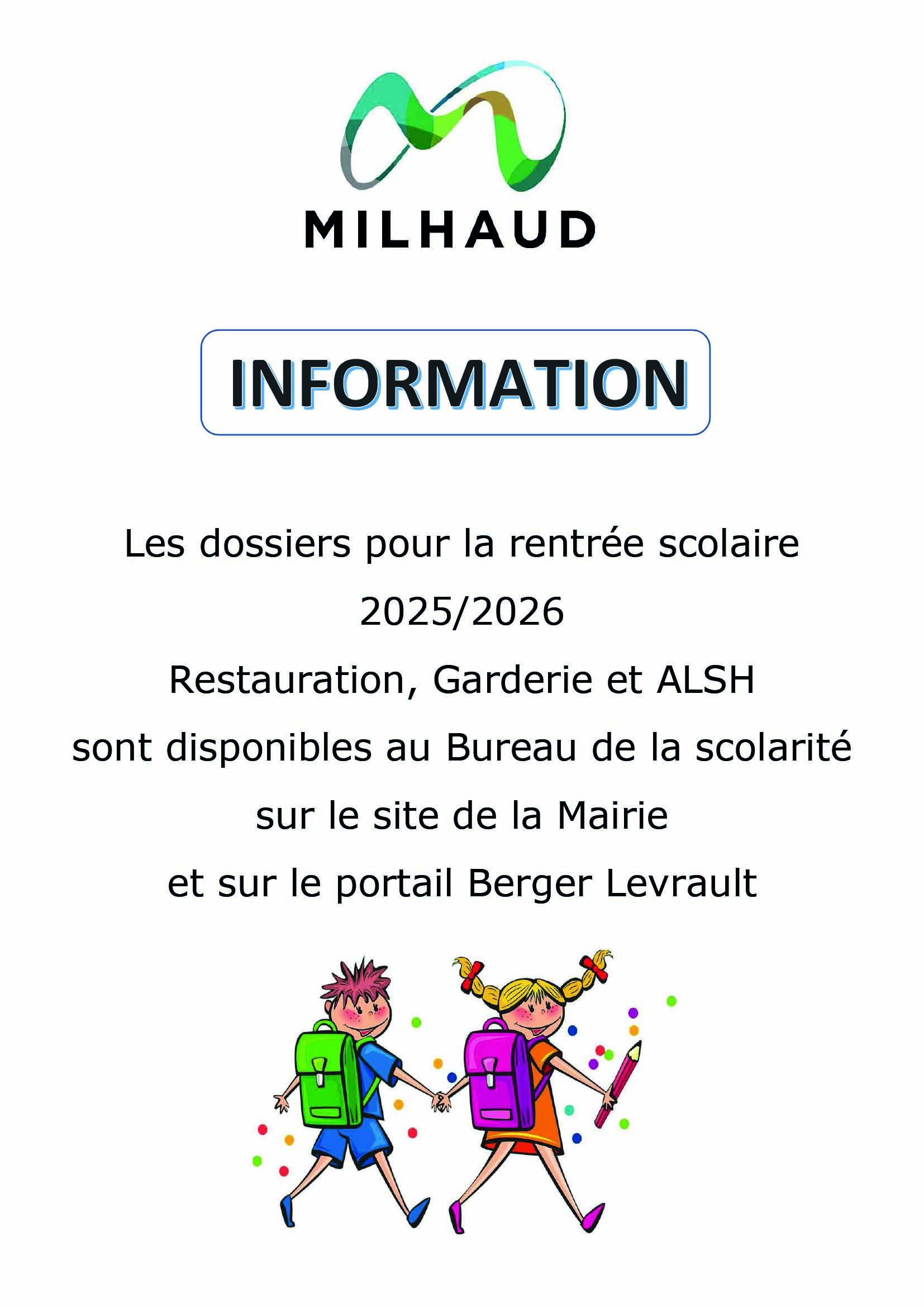 INFO DOSSIERS RENTREE 25 26