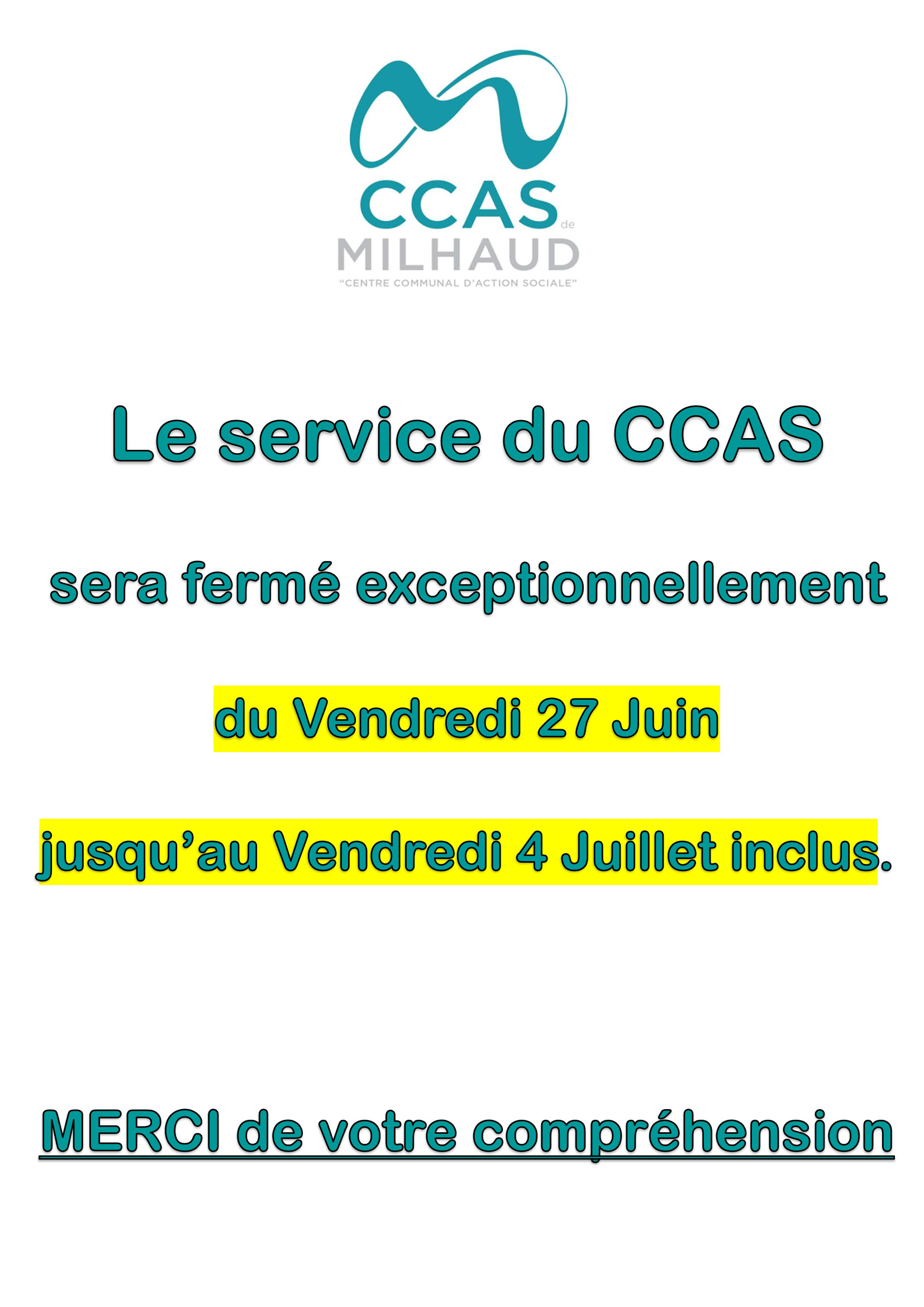AFF CCAS FERMETURE POUR TRAVAUX
