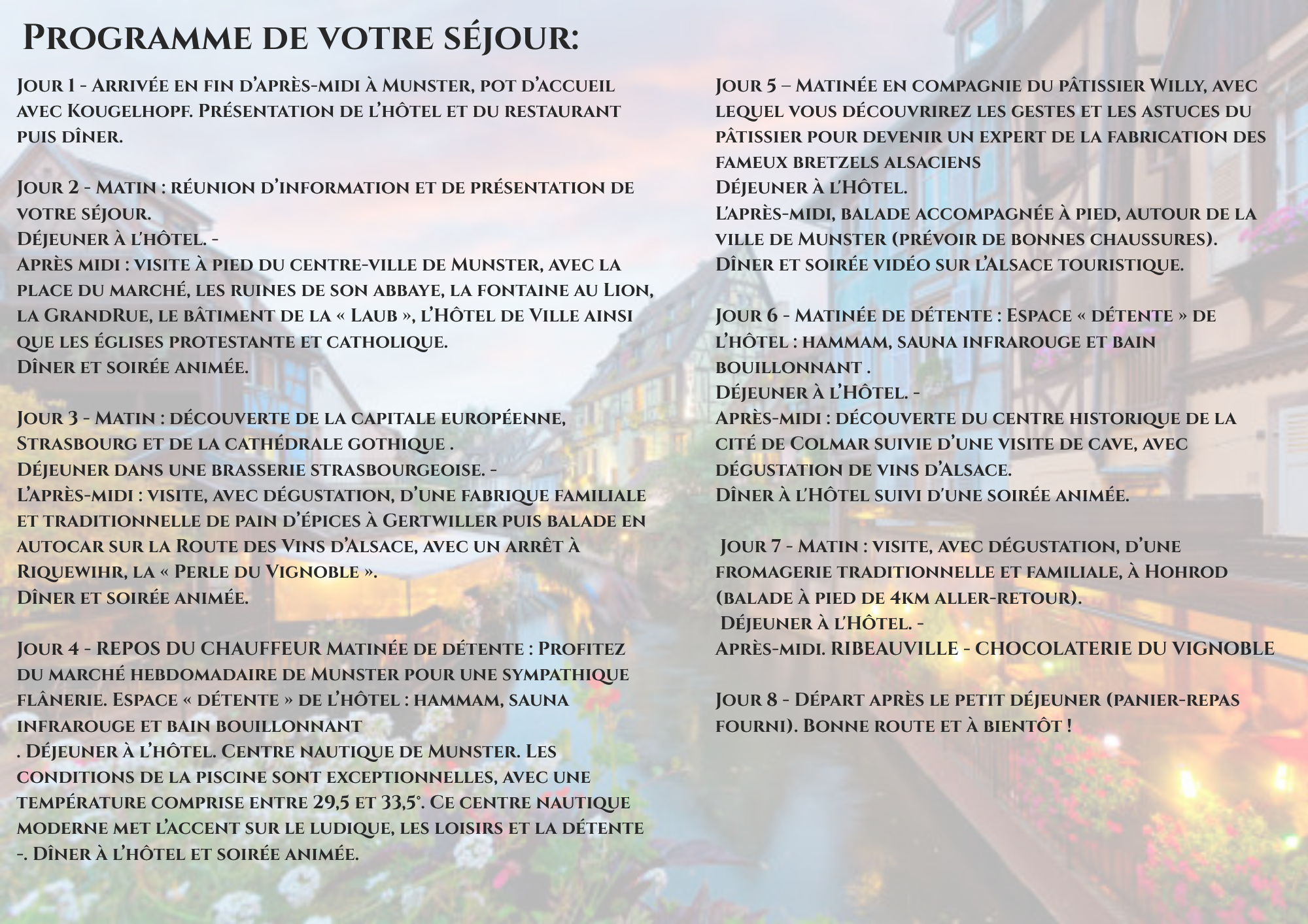 1 C SEJOUR ALSACE PROGRAMME