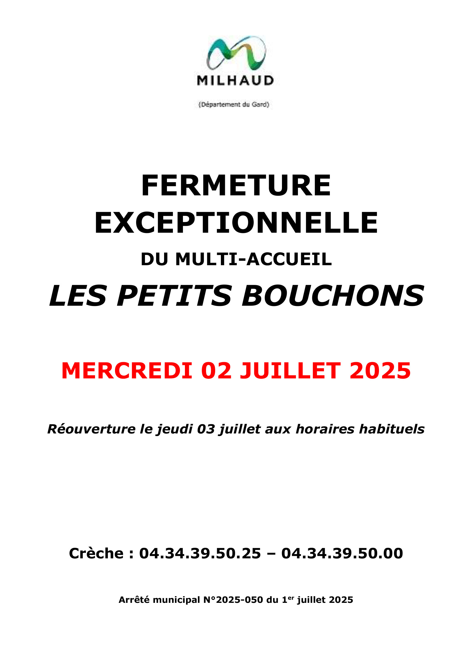 AFF FERMETURE CRECHE 02 07 2025