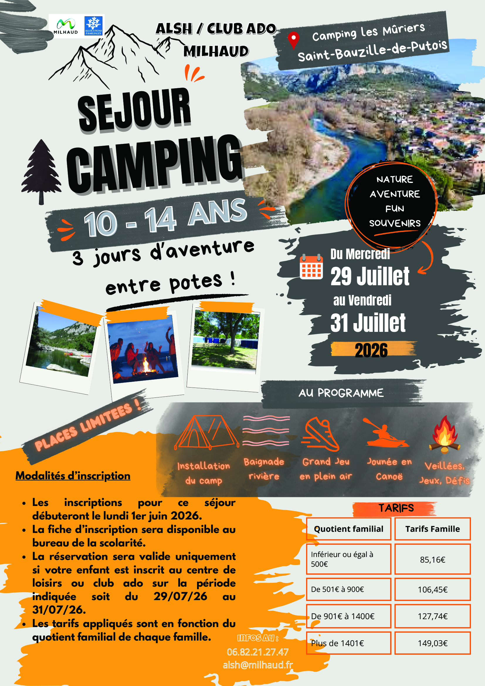 ALSH CLUB ADO FLYER SEJOUR 10 14 ANS