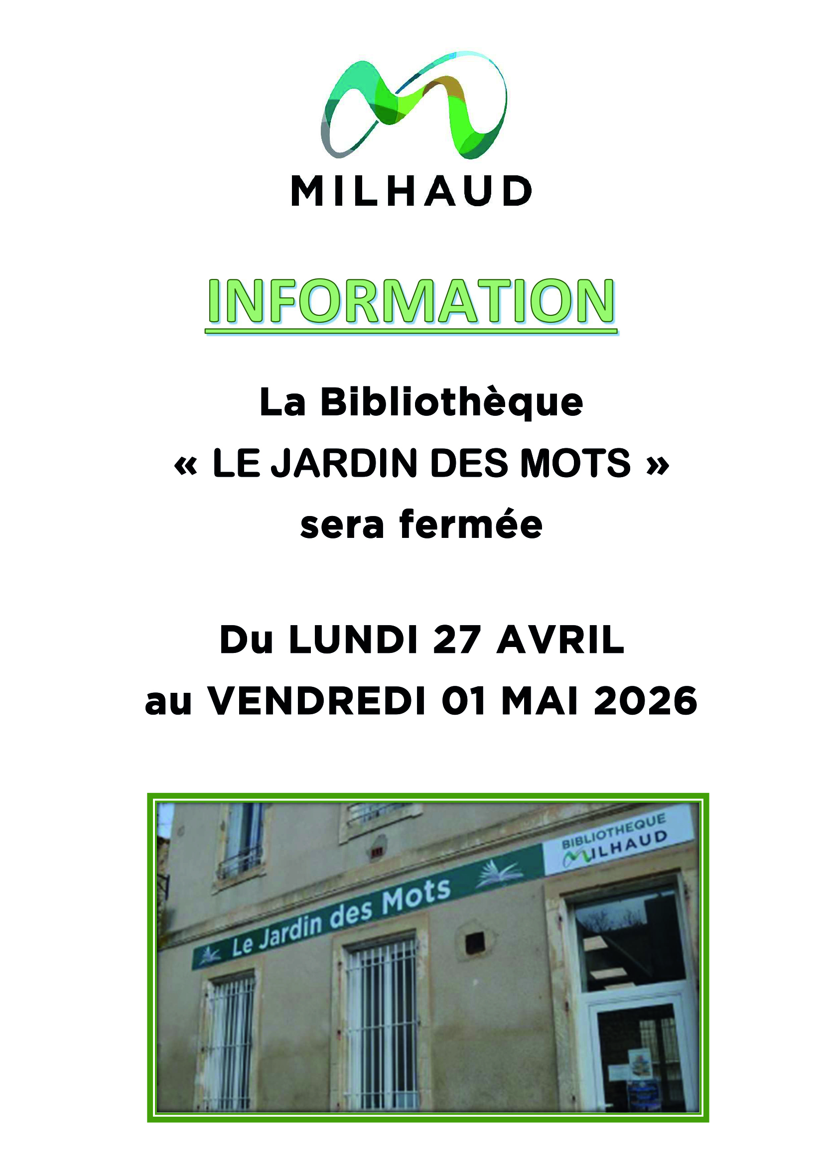 AFF FERMETURE BIBLIOTHEQUE AVRIL 2026