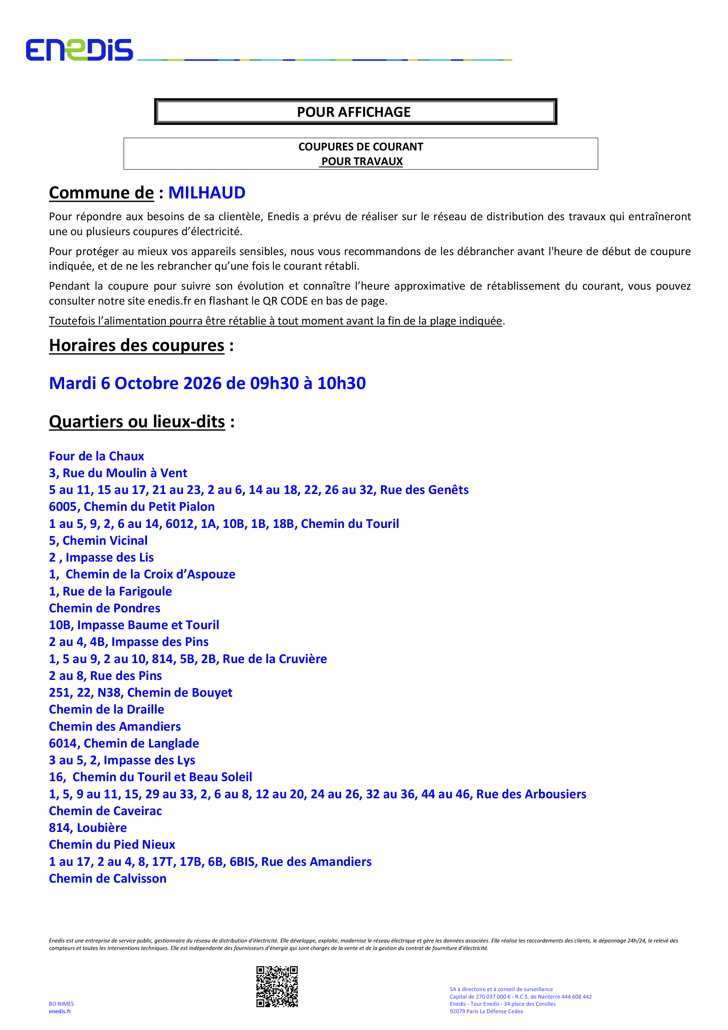 2026 ENEDIS COUPURE 10 OCTOBRE 06 10 2026