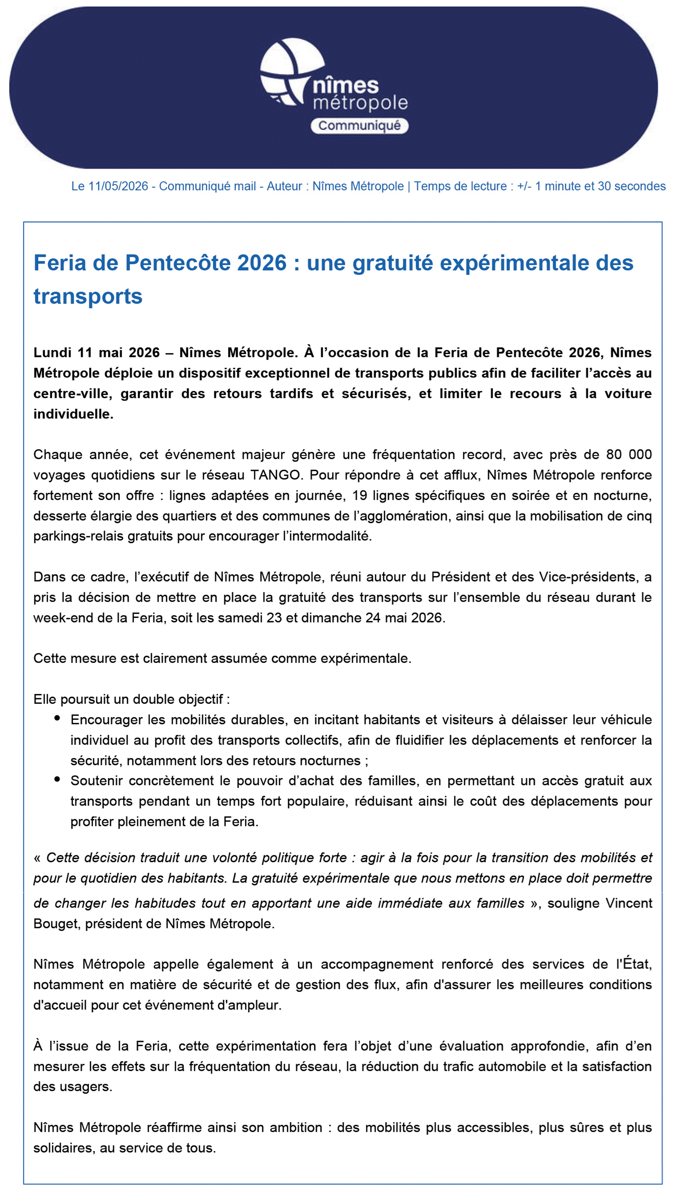 NM FERIA DE PENTECOTE 2026